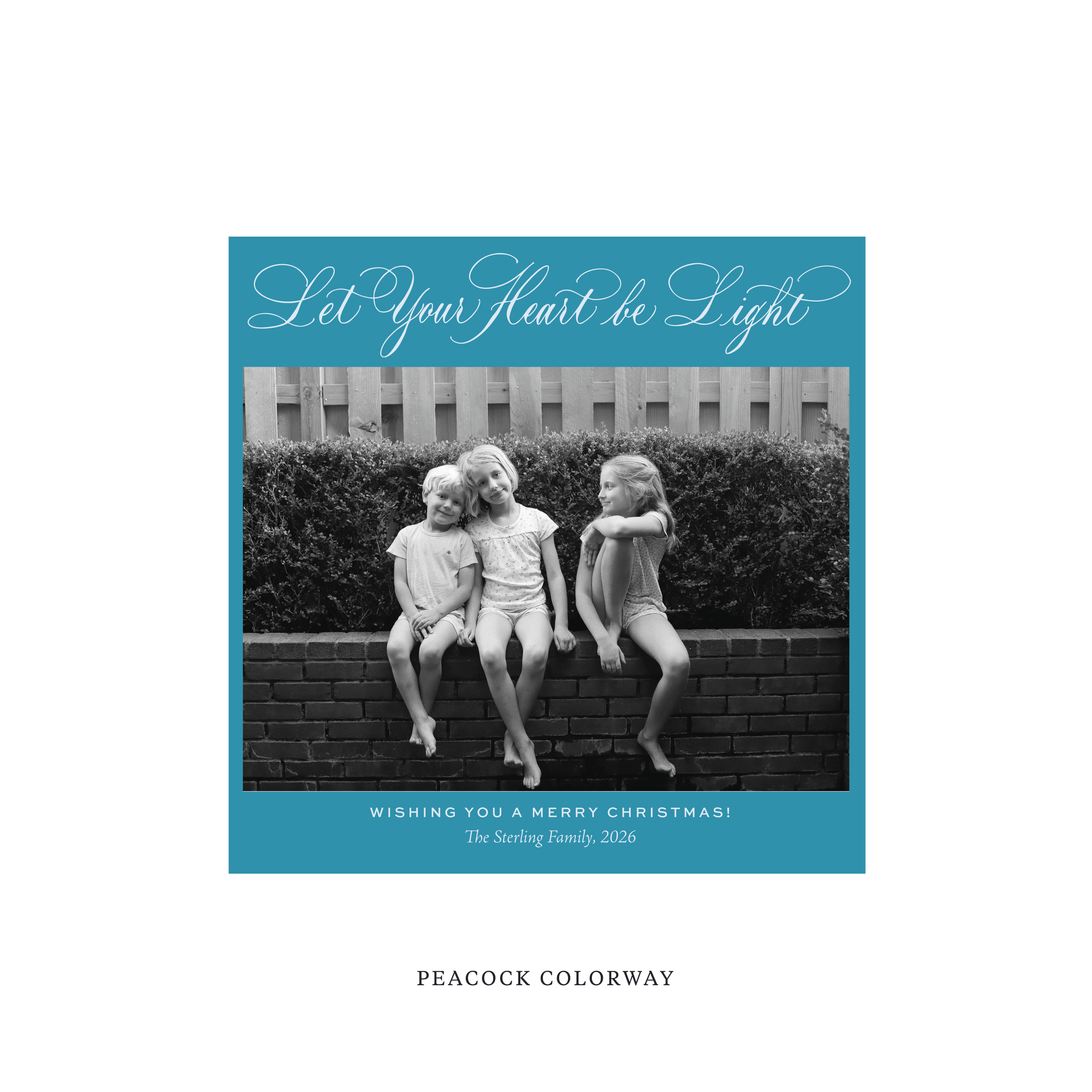 Sterling Classic Flat Print Holiday Card, Square