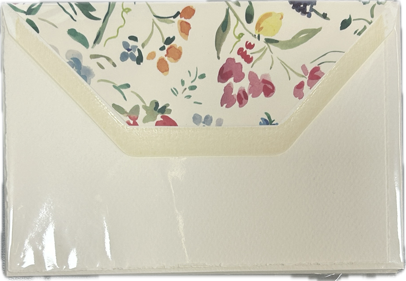 Fruity Floral Italian Stationery Set with Lined Envelopes