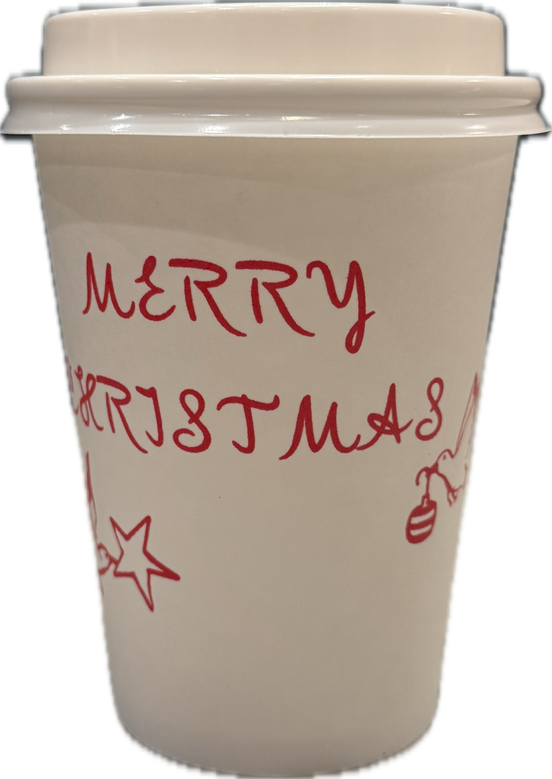 Merry Christmas Paper Cups & Lids