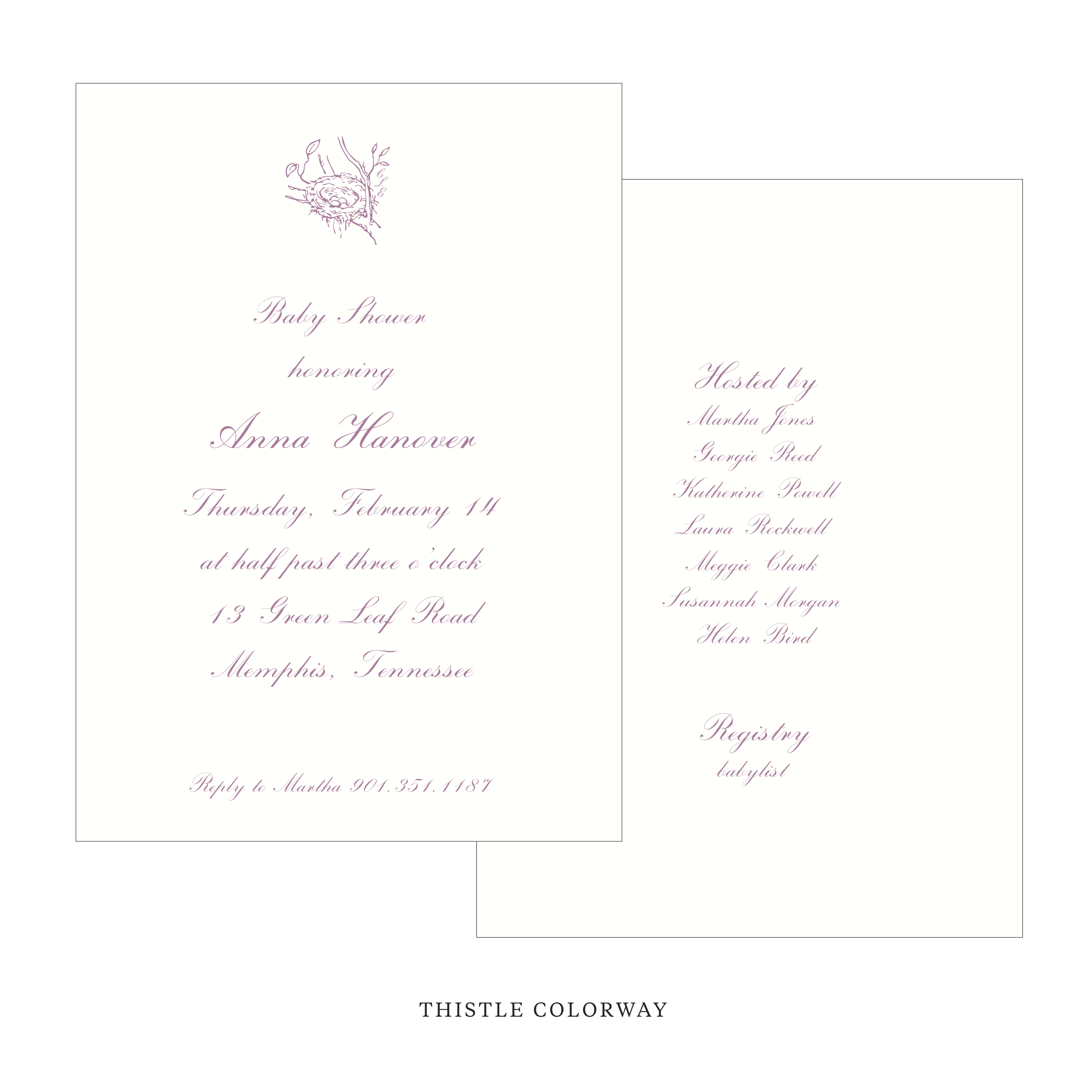 Surrey Motif Baby Shower Invitation