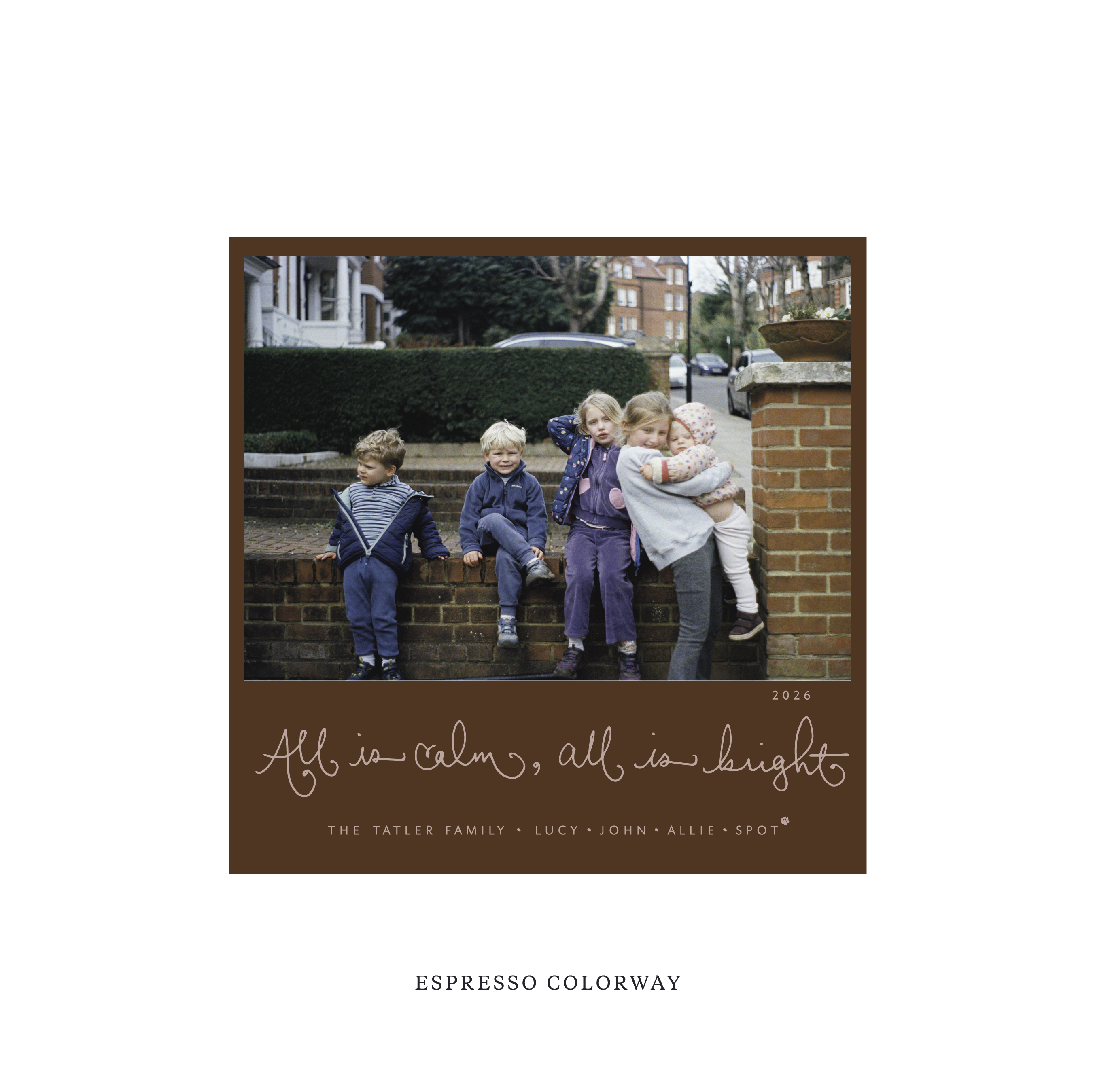 Tatler Classic Flat Print Holiday Card, Square