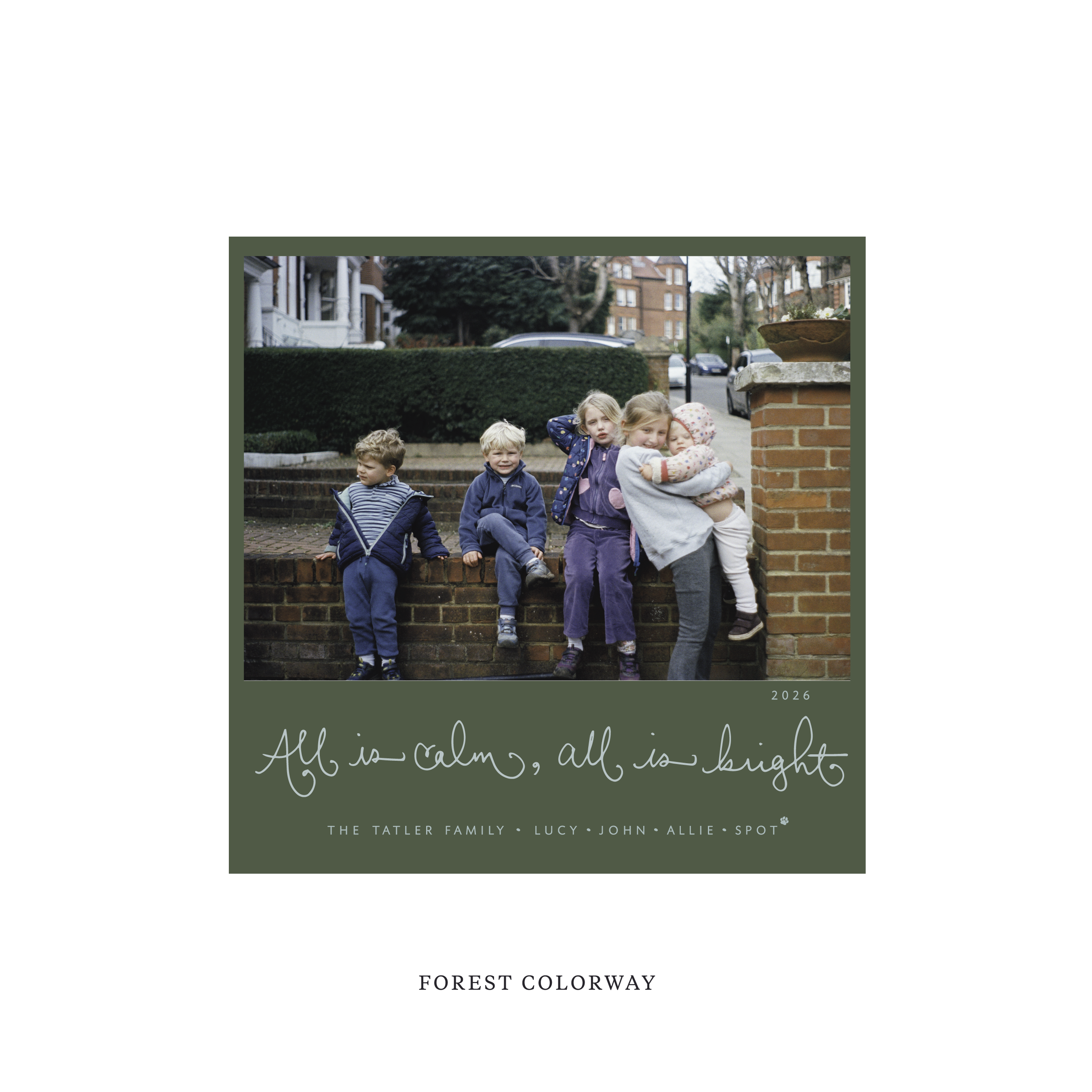 Tatler Classic Flat Print Holiday Card, Square