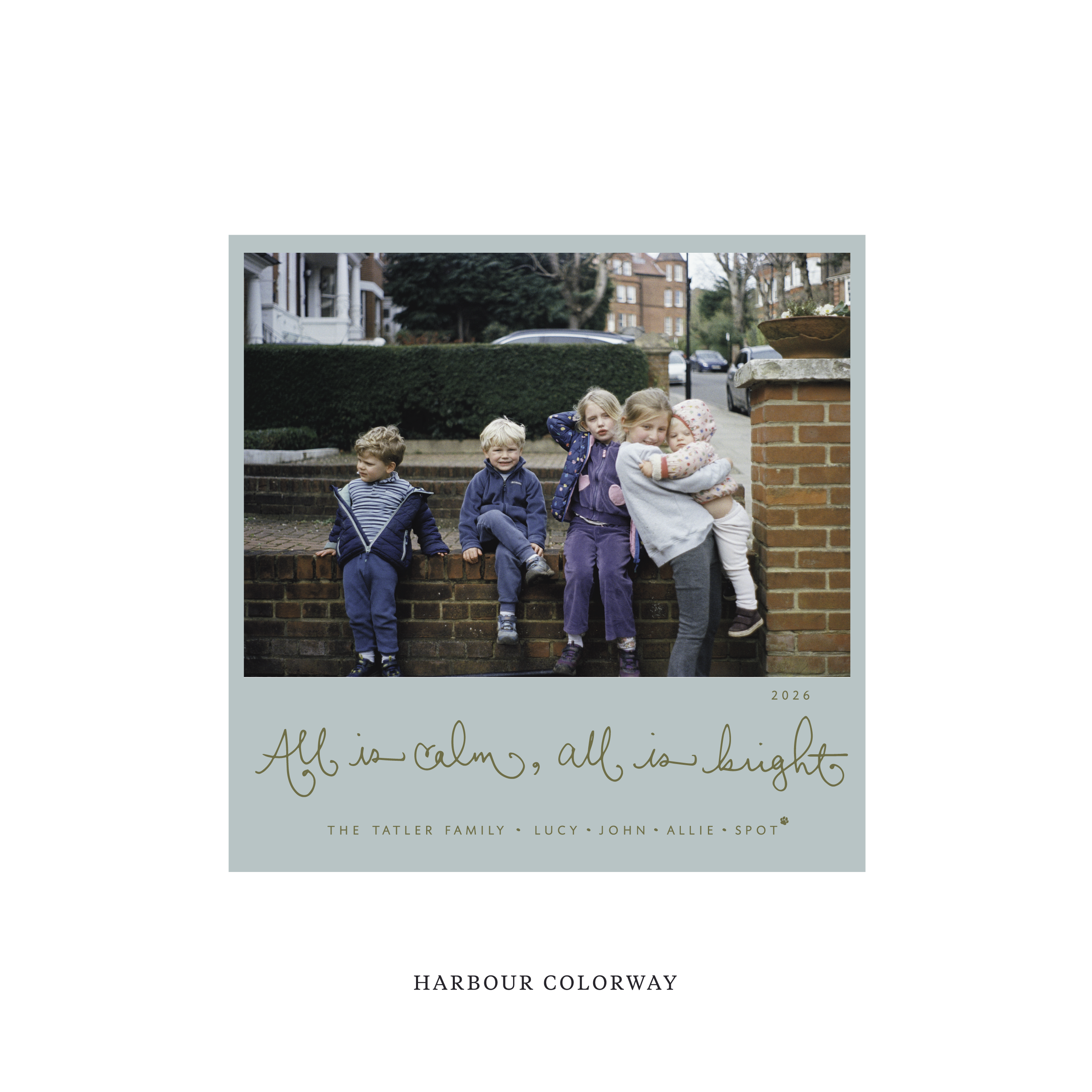 Tatler Classic Flat Print Holiday Card, Square