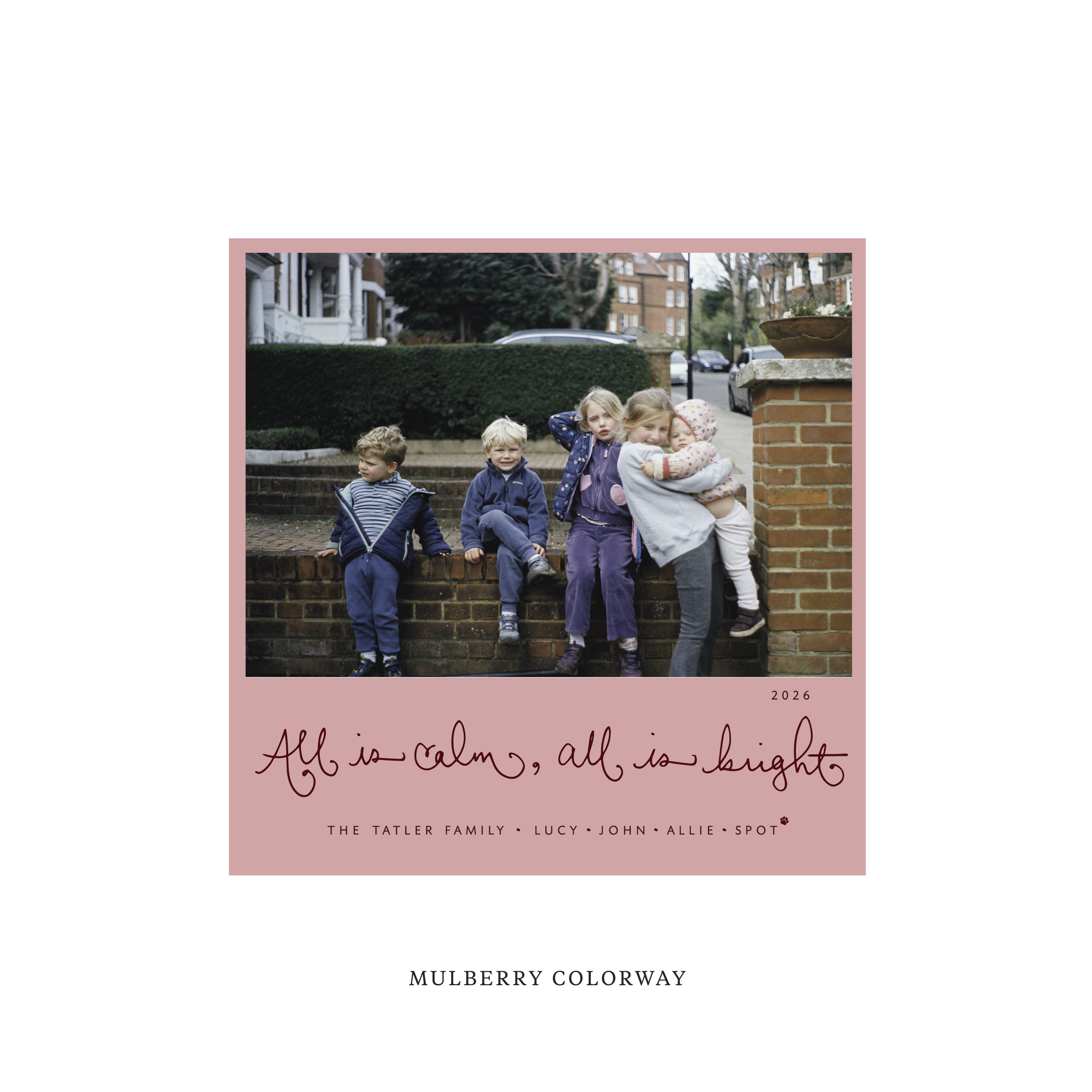 Tatler Classic Flat Print Holiday Card, Square