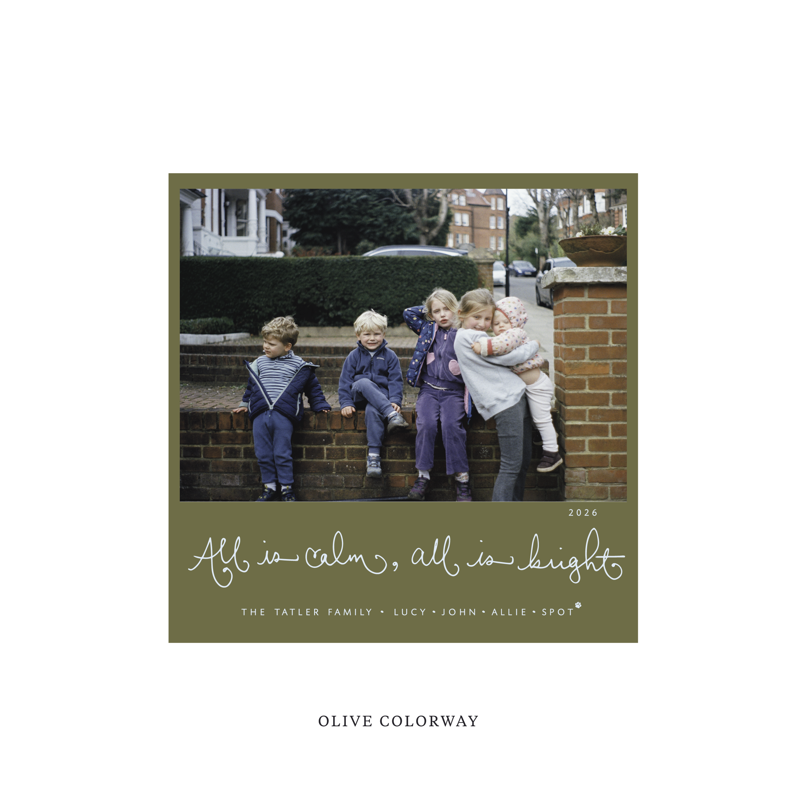 Tatler Classic Flat Print Holiday Card, Square