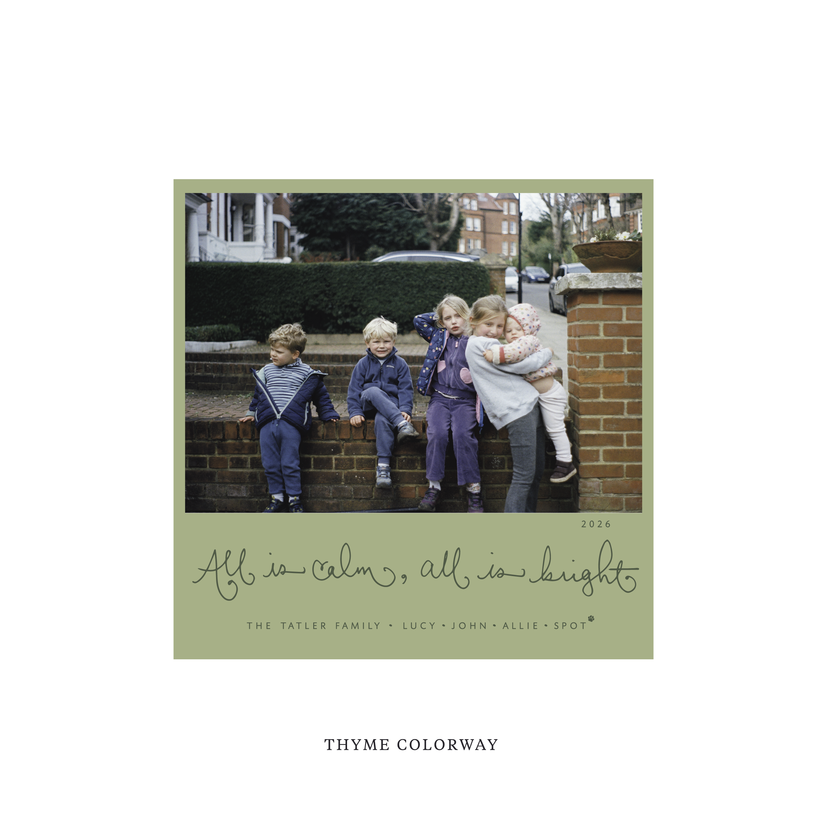 Tatler Classic Flat Print Holiday Card, Square