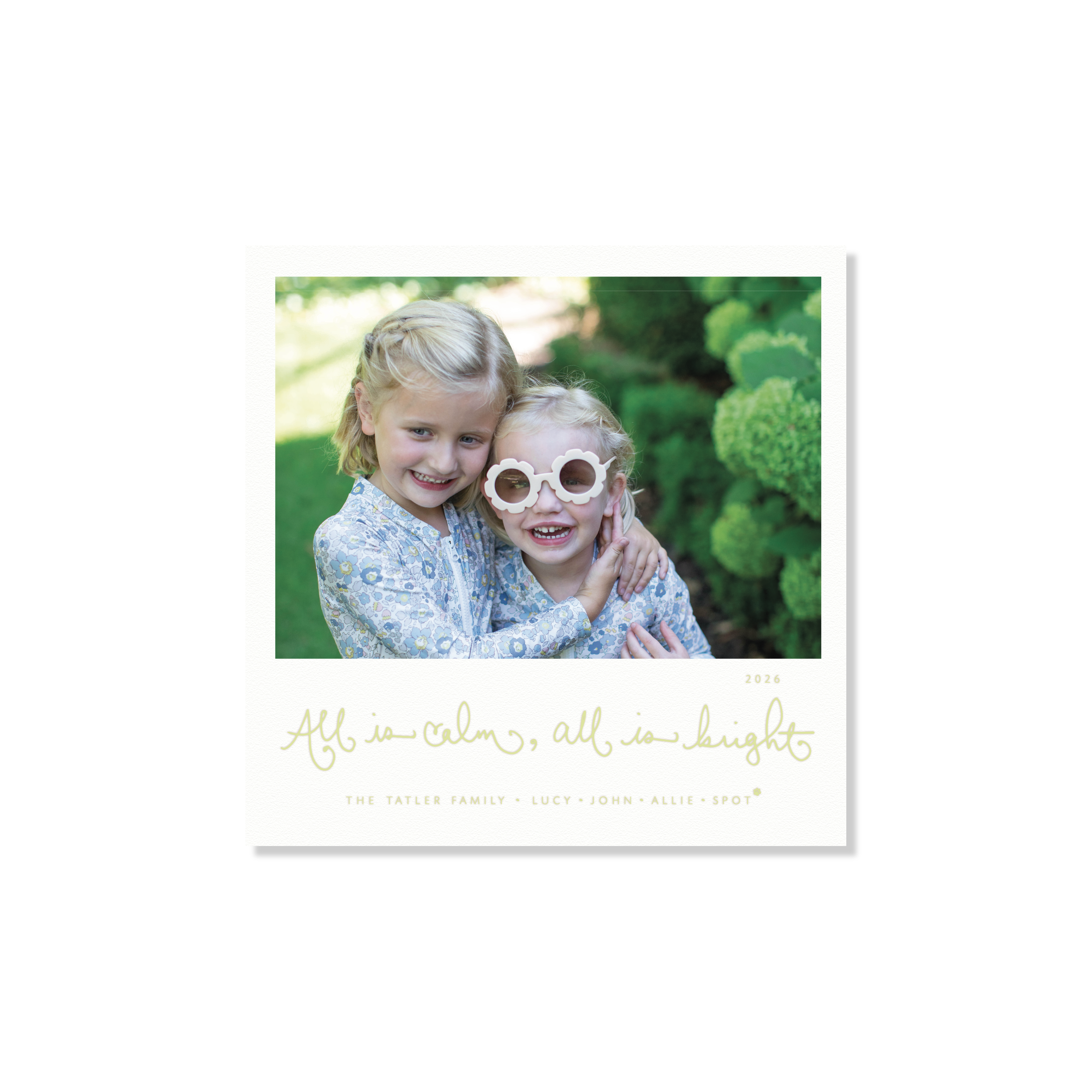 Tatler Letterpress Holiday Card, Small Square (White Paper)