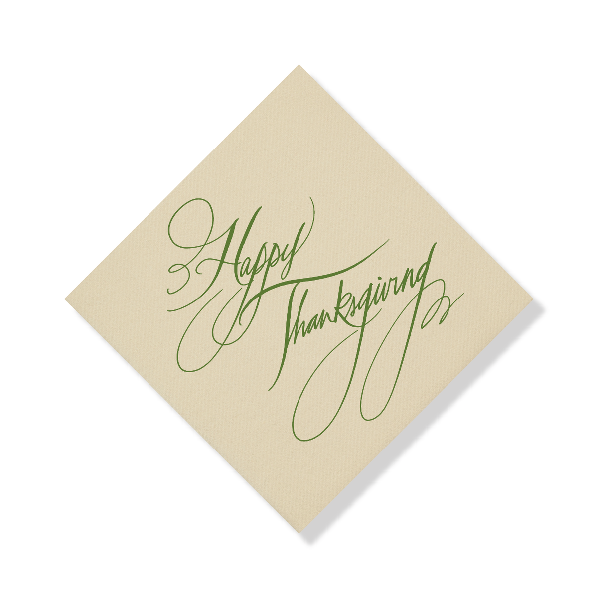 Happy Thanksgiving Calligraphy Cocktail Napkins