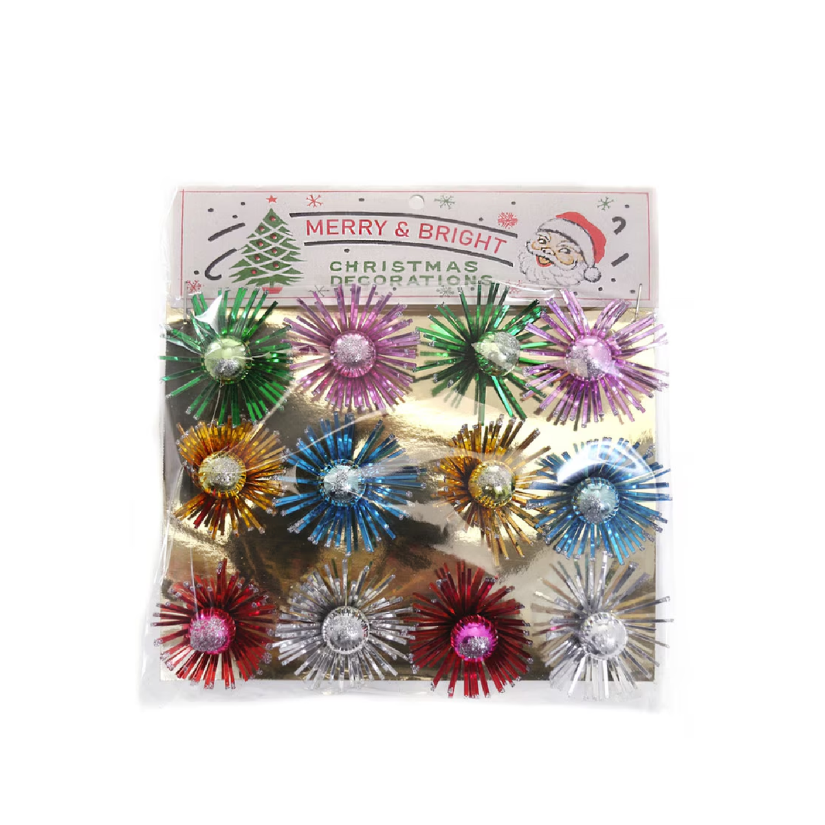 Vintage tinsel starburst gift toppers set of 12