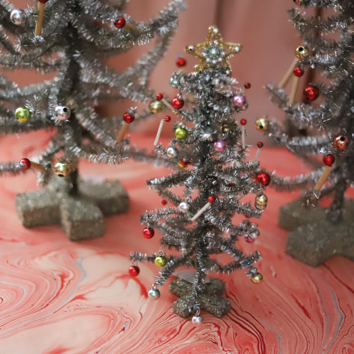 Silver Heirloom Tinsel Tree