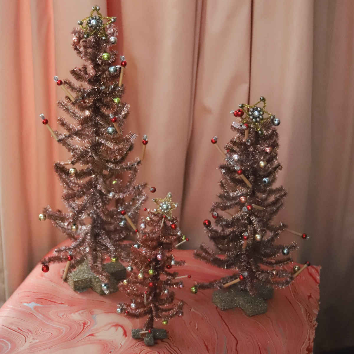 Blush Heirloom Tinsel Tree