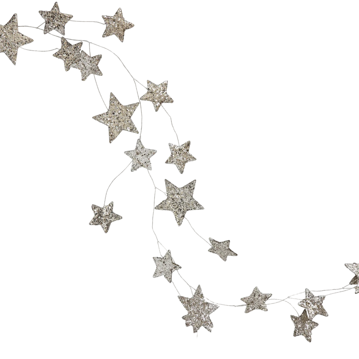 Starlight Silver Star Garland, 72"