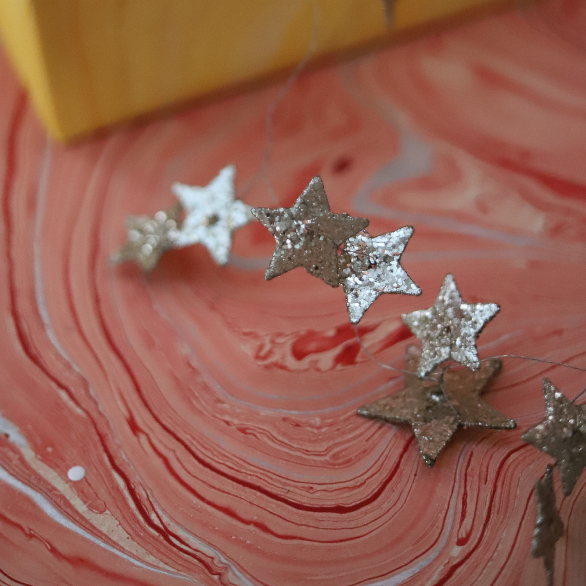 Starlight Silver Star Garland, 72"