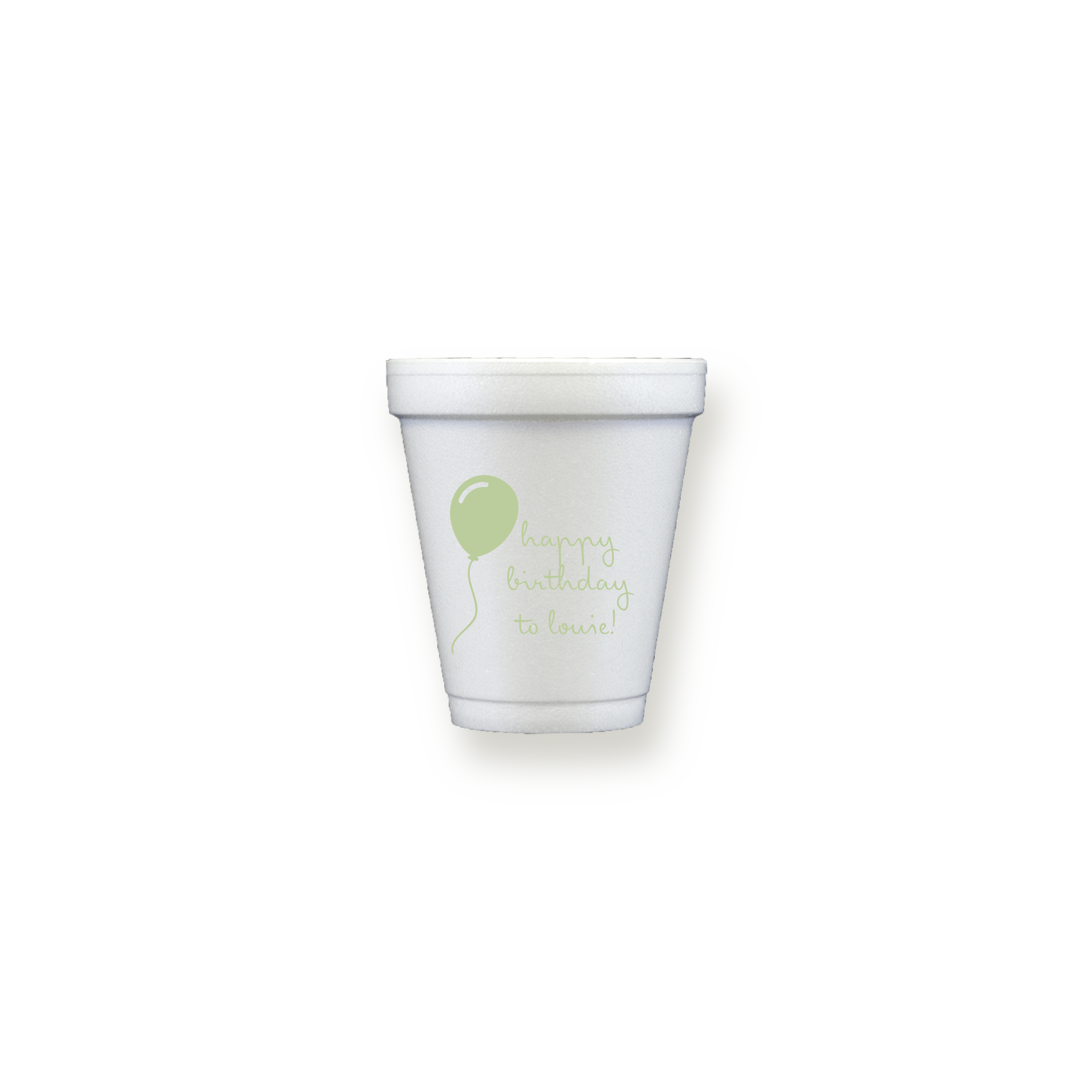 Balloon Birthday 6oz Foam Cups – Green