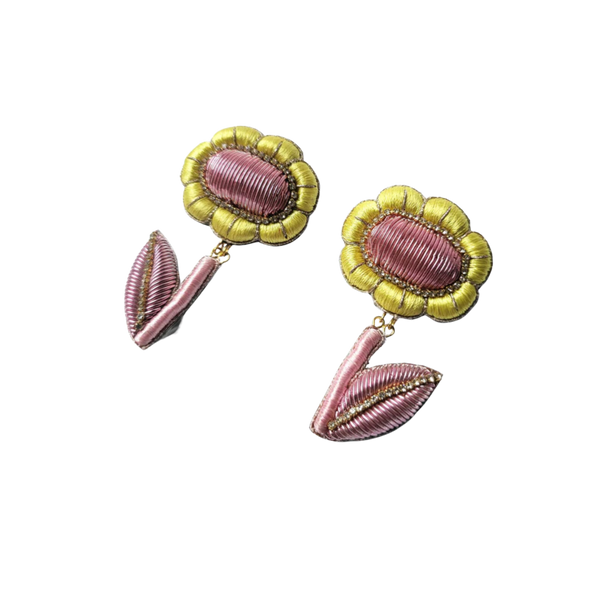 Tulip Pink and Yellow Earrings