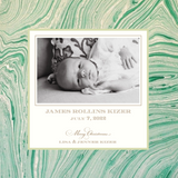 Laurel Petite Square Luxe Birth Announcement Holiday Card I