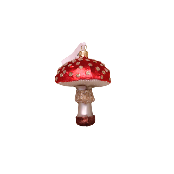 Red Mushroom Glass Ornament