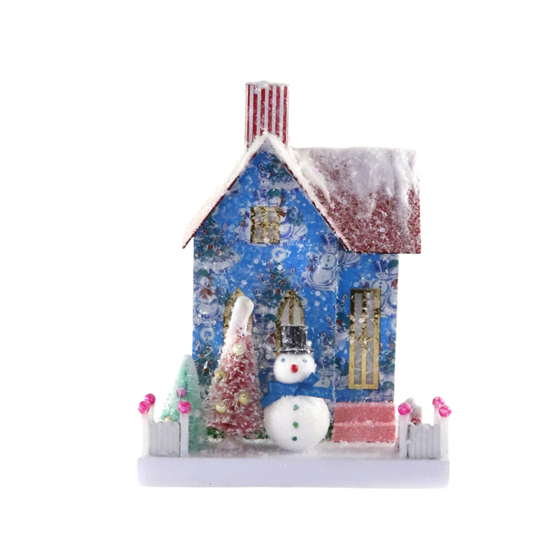 Retro Snowman Glitter Abode