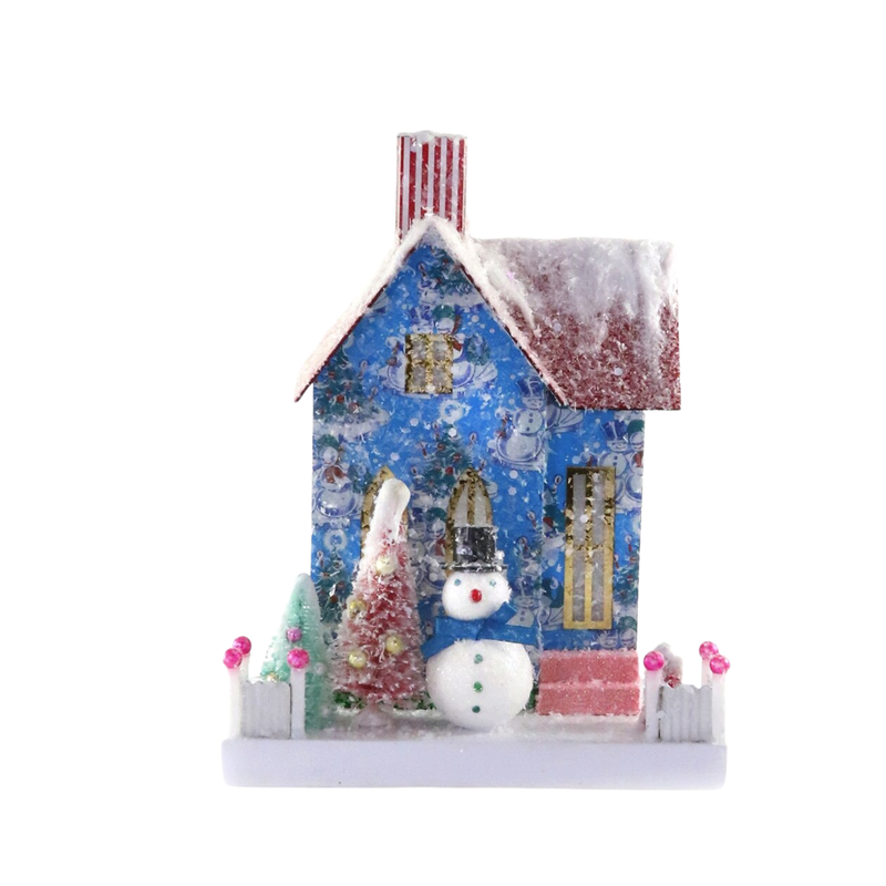 Retro Snowman Glitter Abode