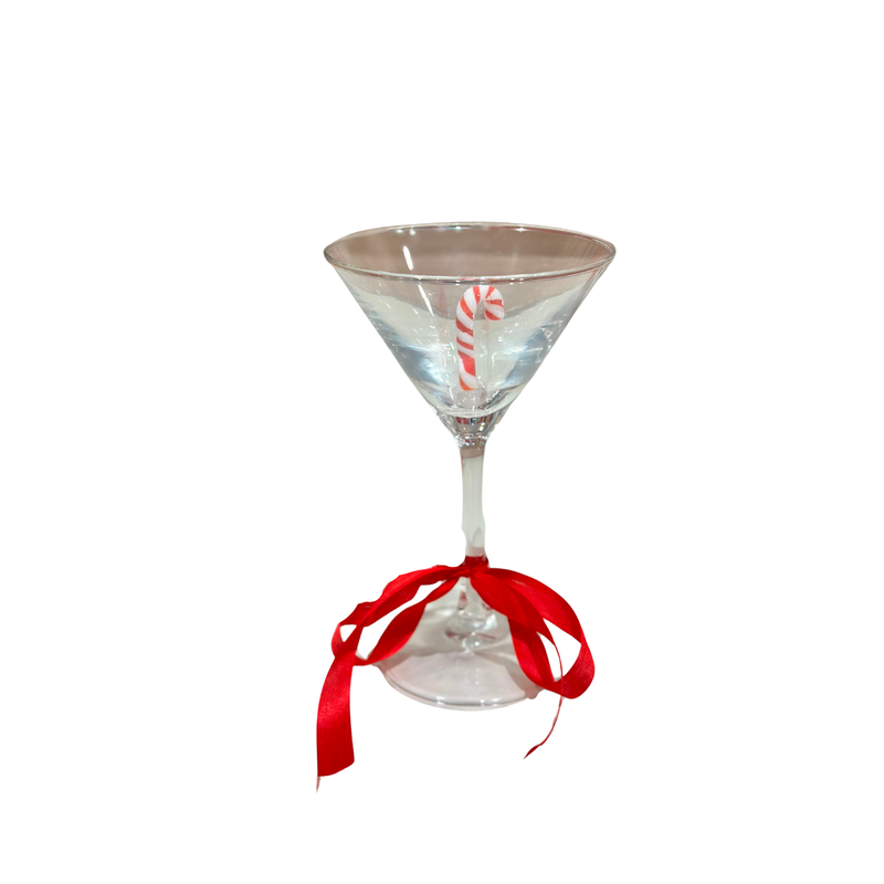 Candy Cane Martini Glass