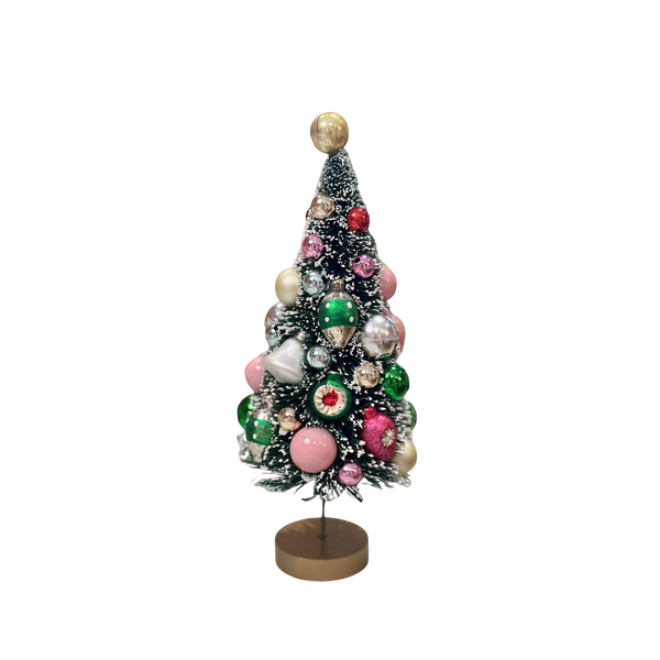 Pastel Ornament Bottle Brush Tree – 9.5"