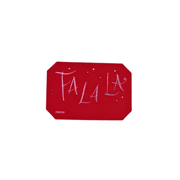 Fa La La Foil Tags - Red with Pink Foil