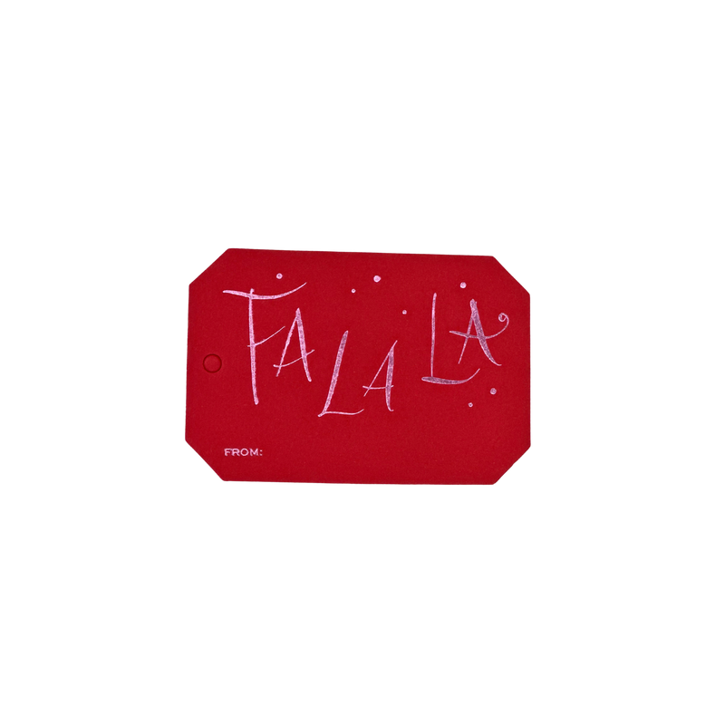Fa La La Foil Tags - Red with Pink Foil