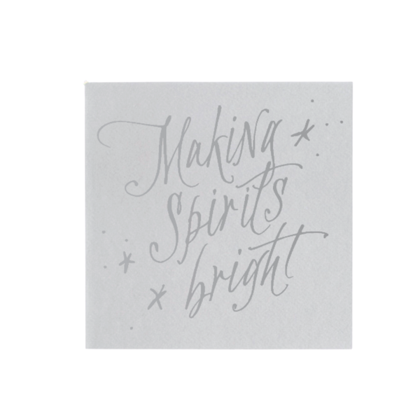 Making Spirits Bright Cocktail Napkins – Silver