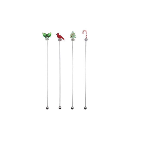 Cocktail Stirrers With Glass Icons