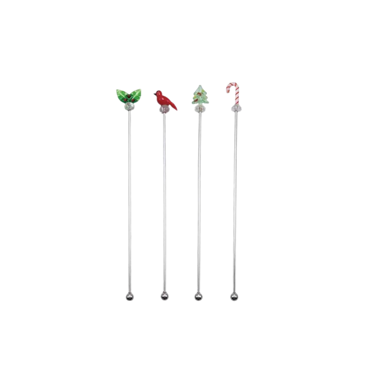 Cocktail Stirrers With Glass Icons