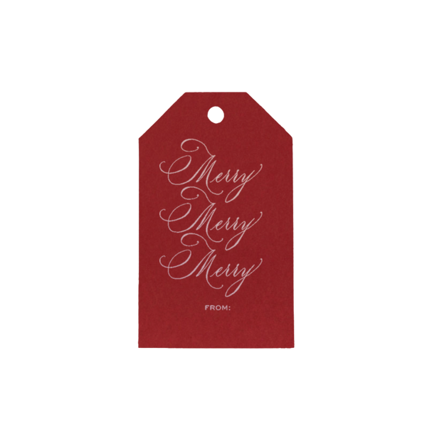 Merry Merry Merry Wine with Rose Gold Foil