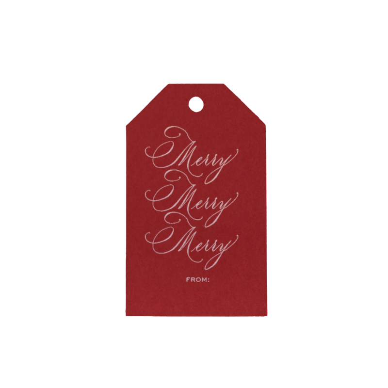 Merry Merry Merry Wine with Rose Gold Foil