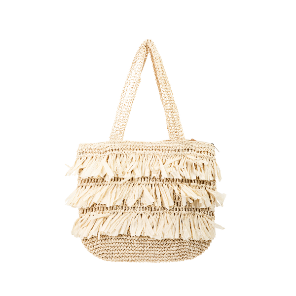 Straw Braided Fringe Beach Bag