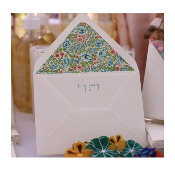 Flora Blue Stationery Set