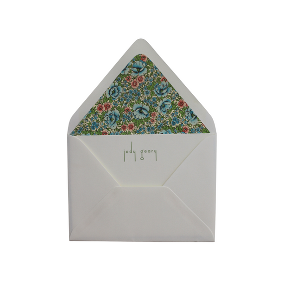 Flora Blue Stationery Set