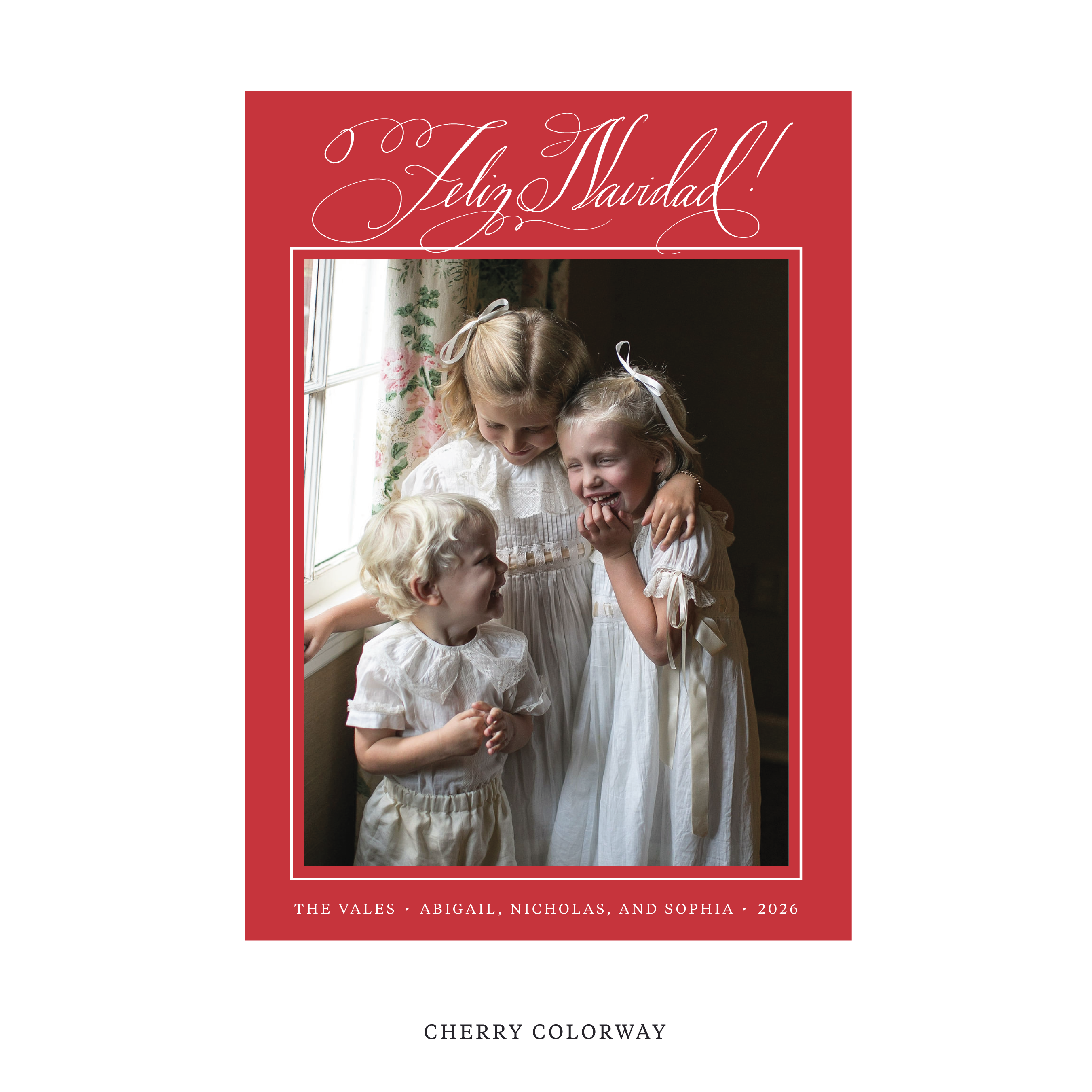 Vale Classic Flat Print Holiday Card, Large