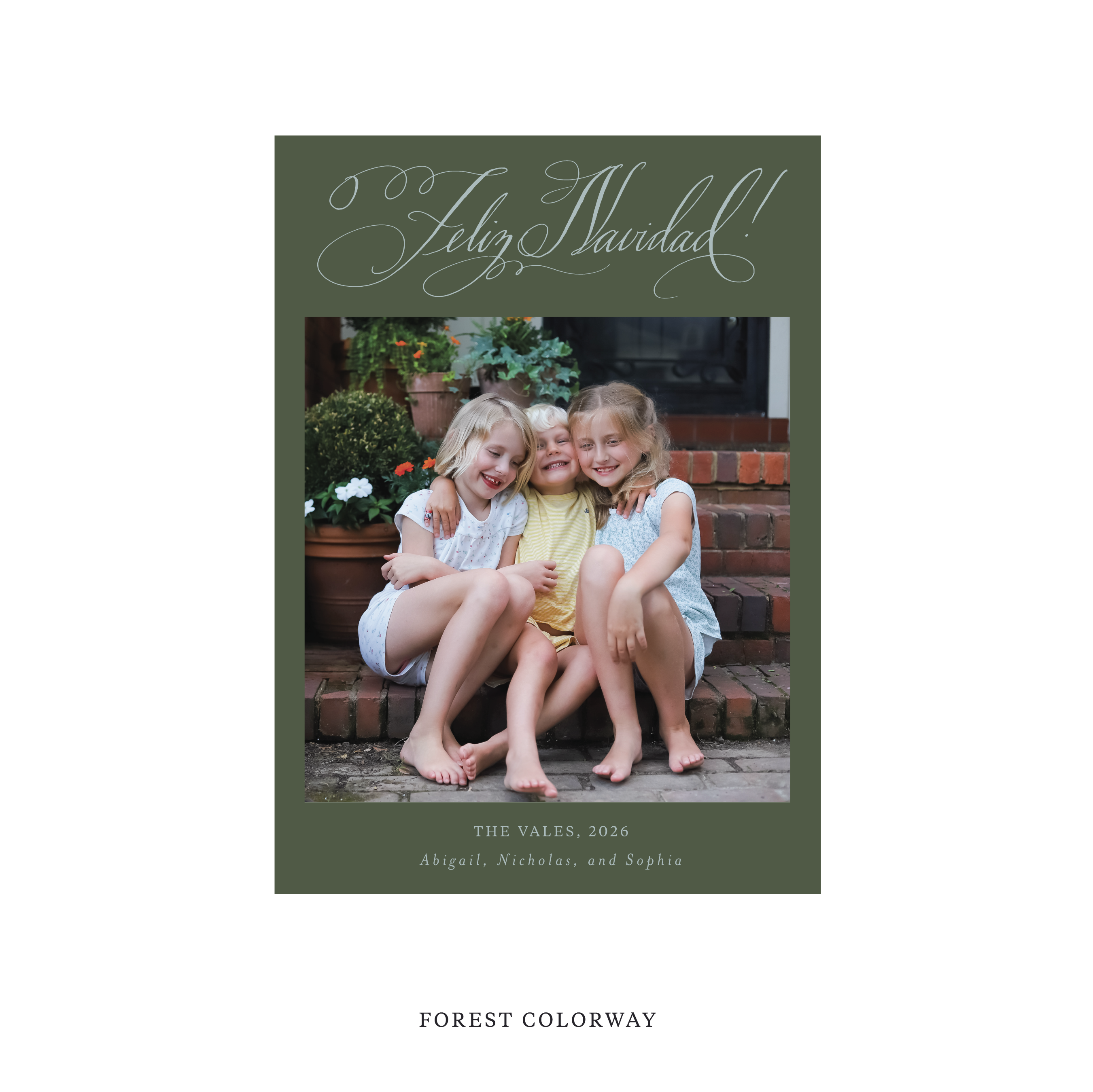 Vale Classic Flat Print Holiday Card, Medium