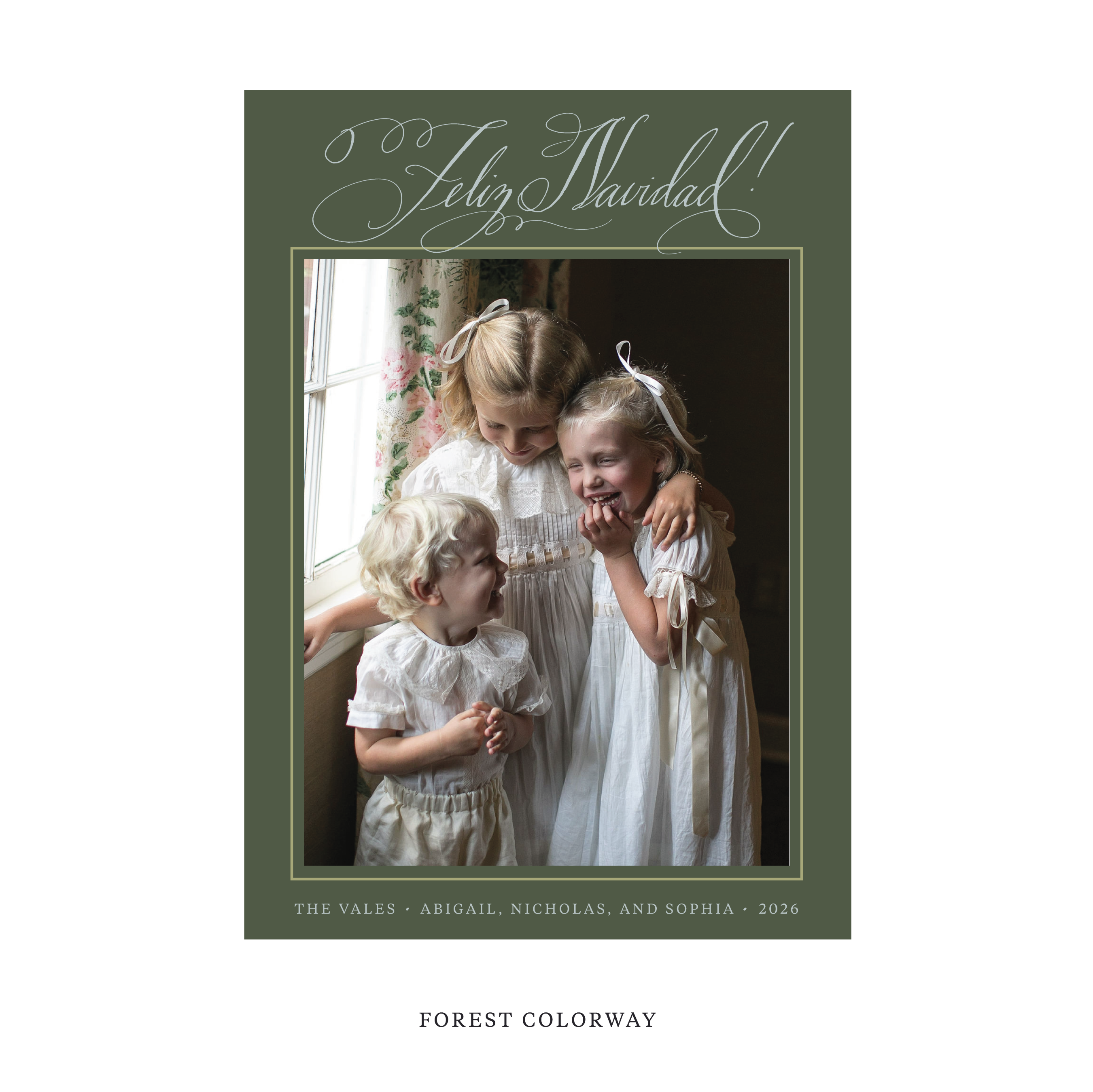 Vale Classic Flat Print Holiday Card, Large