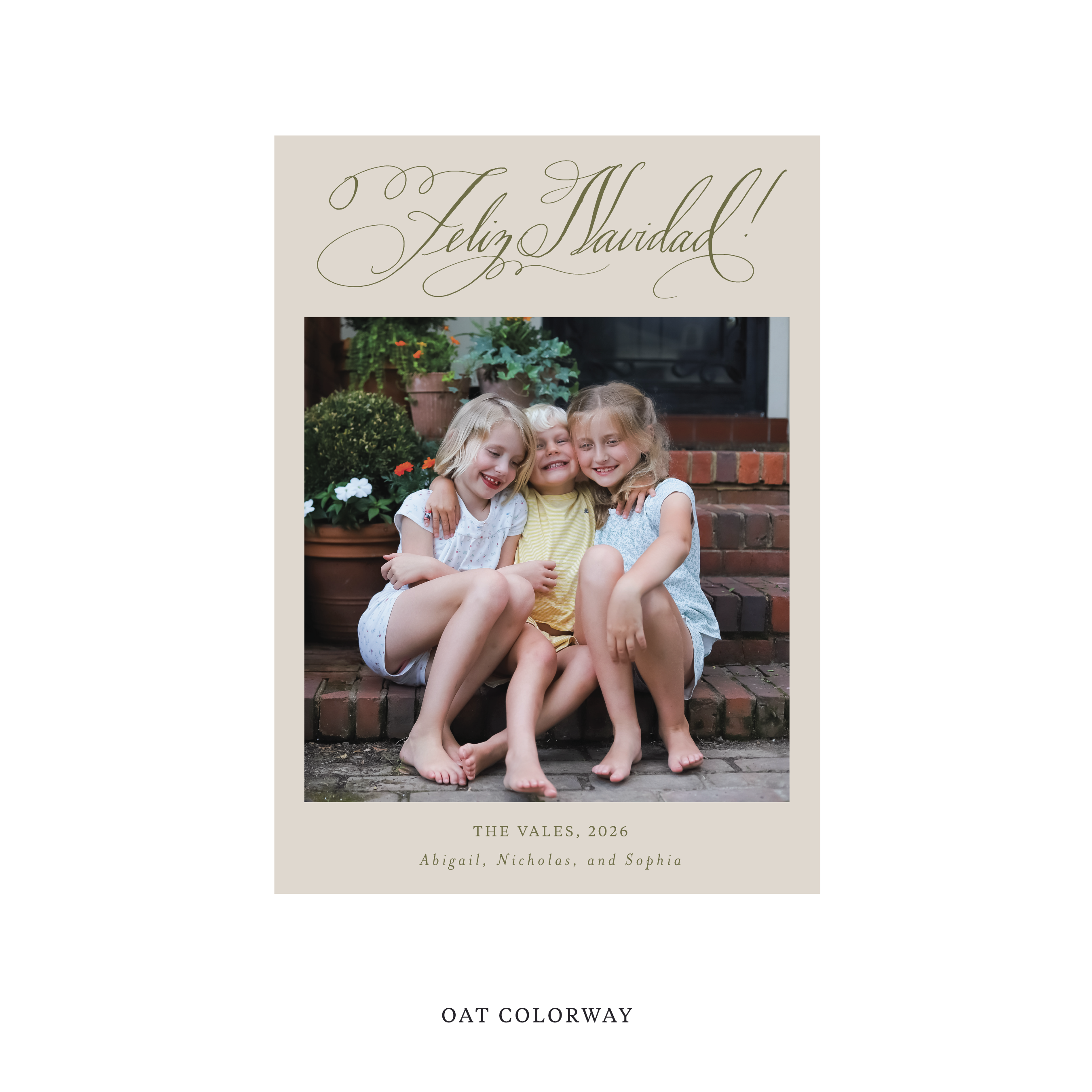 Vale Classic Flat Print Holiday Card, Medium
