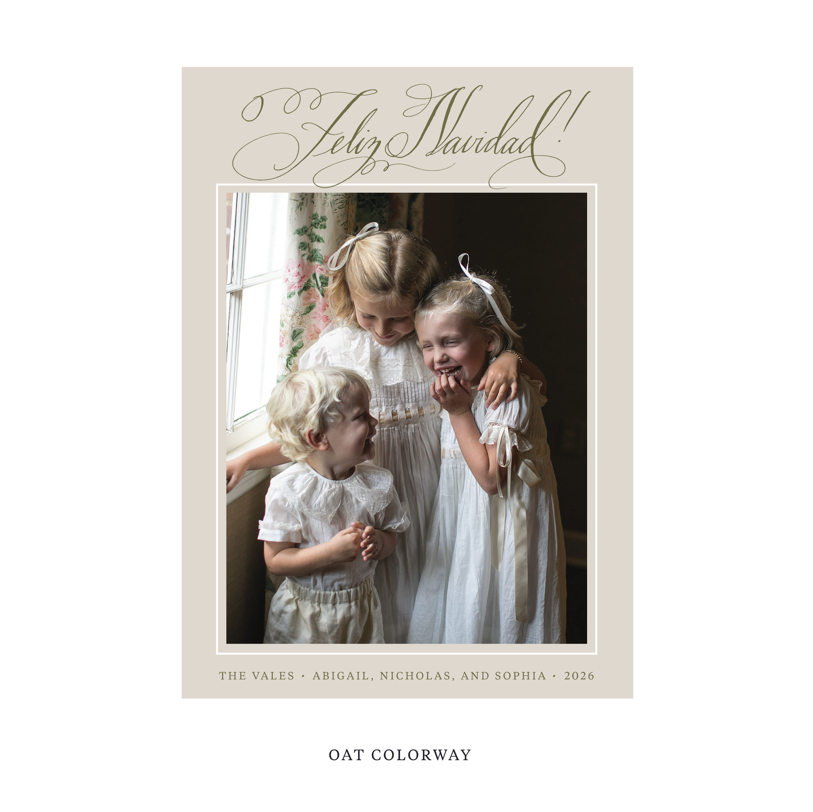 Vale Classic Flat Print Holiday Card, Large
