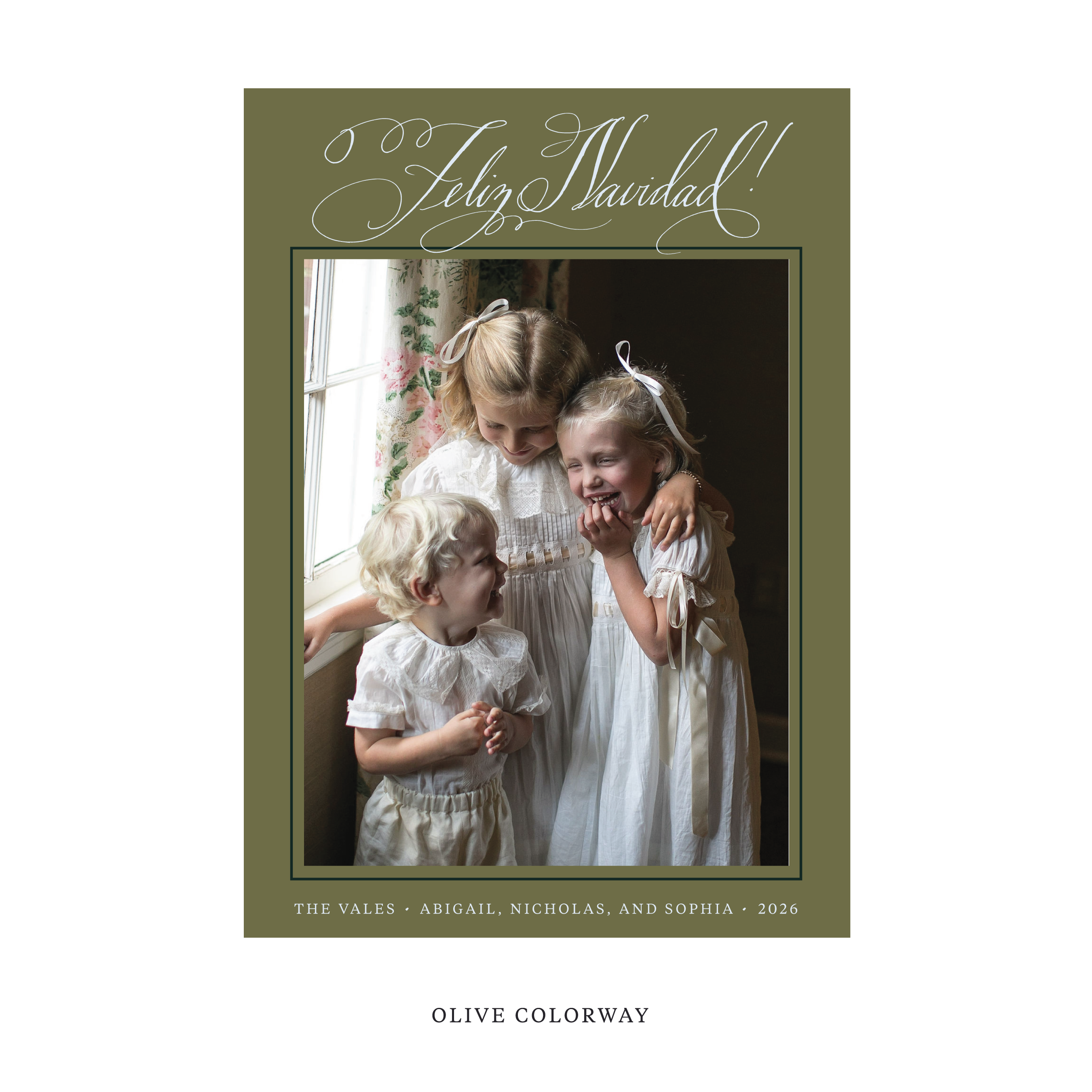 Vale Classic Flat Print Holiday Card, Large