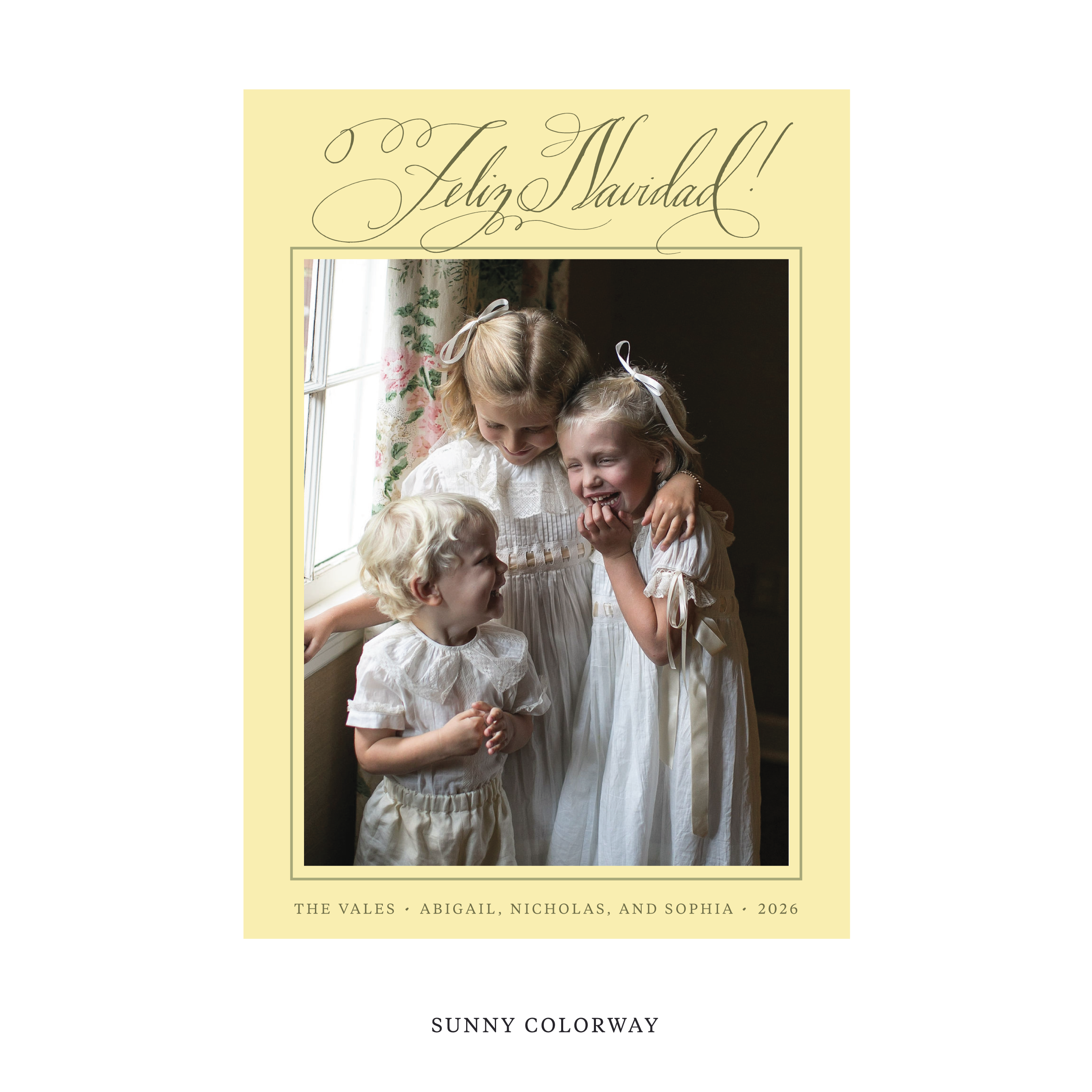 Vale Classic Flat Print Holiday Card, Large