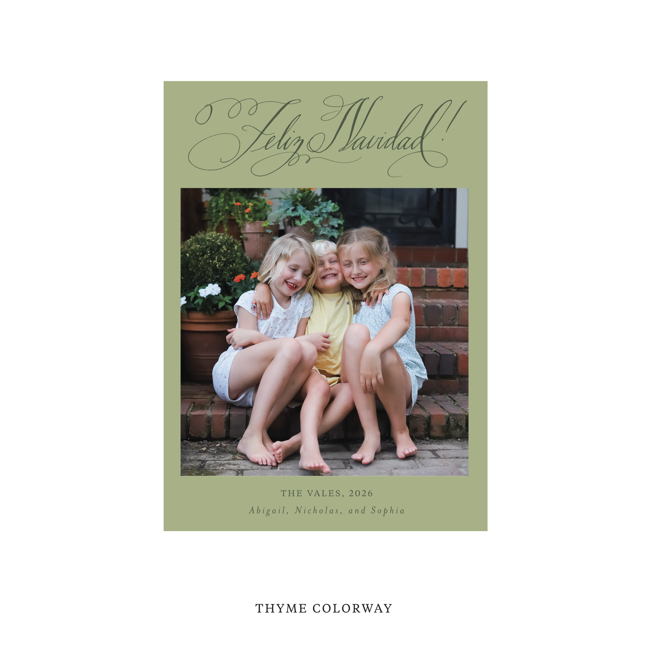 Vale Classic Flat Print Holiday Card, Medium