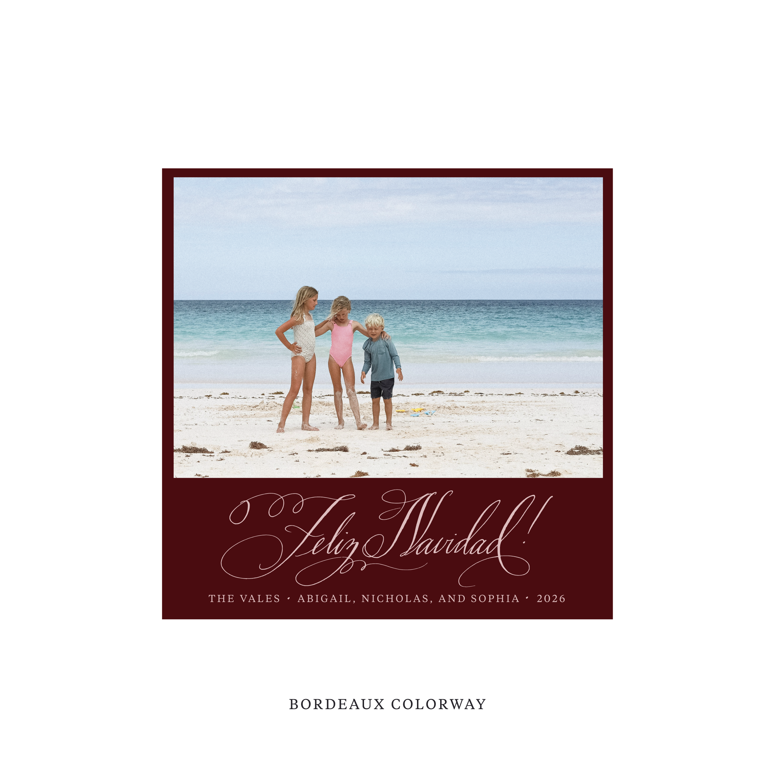 Vale Classic Flat Print Holiday Card, Square