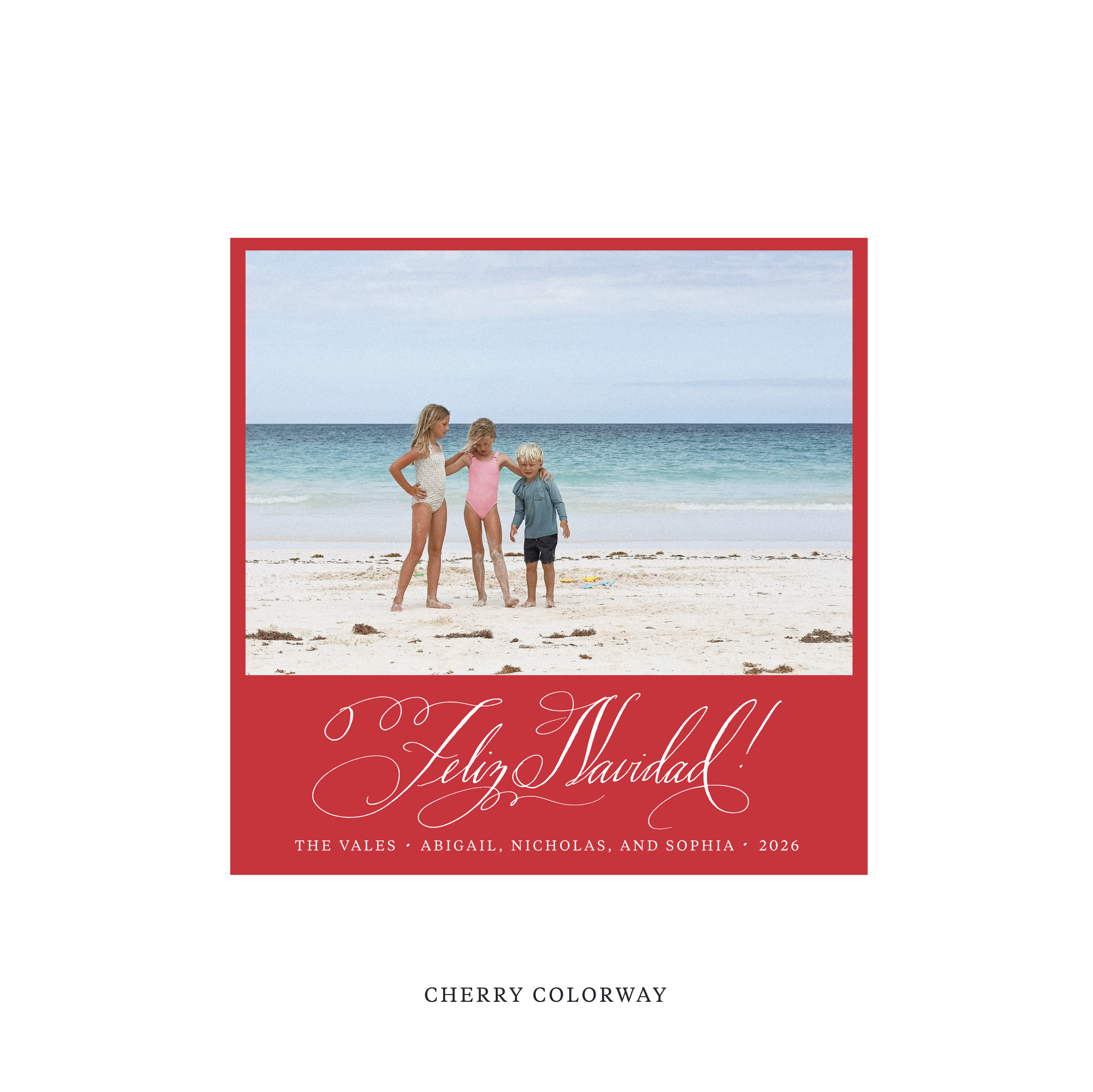 Vale Classic Flat Print Holiday Card, Square