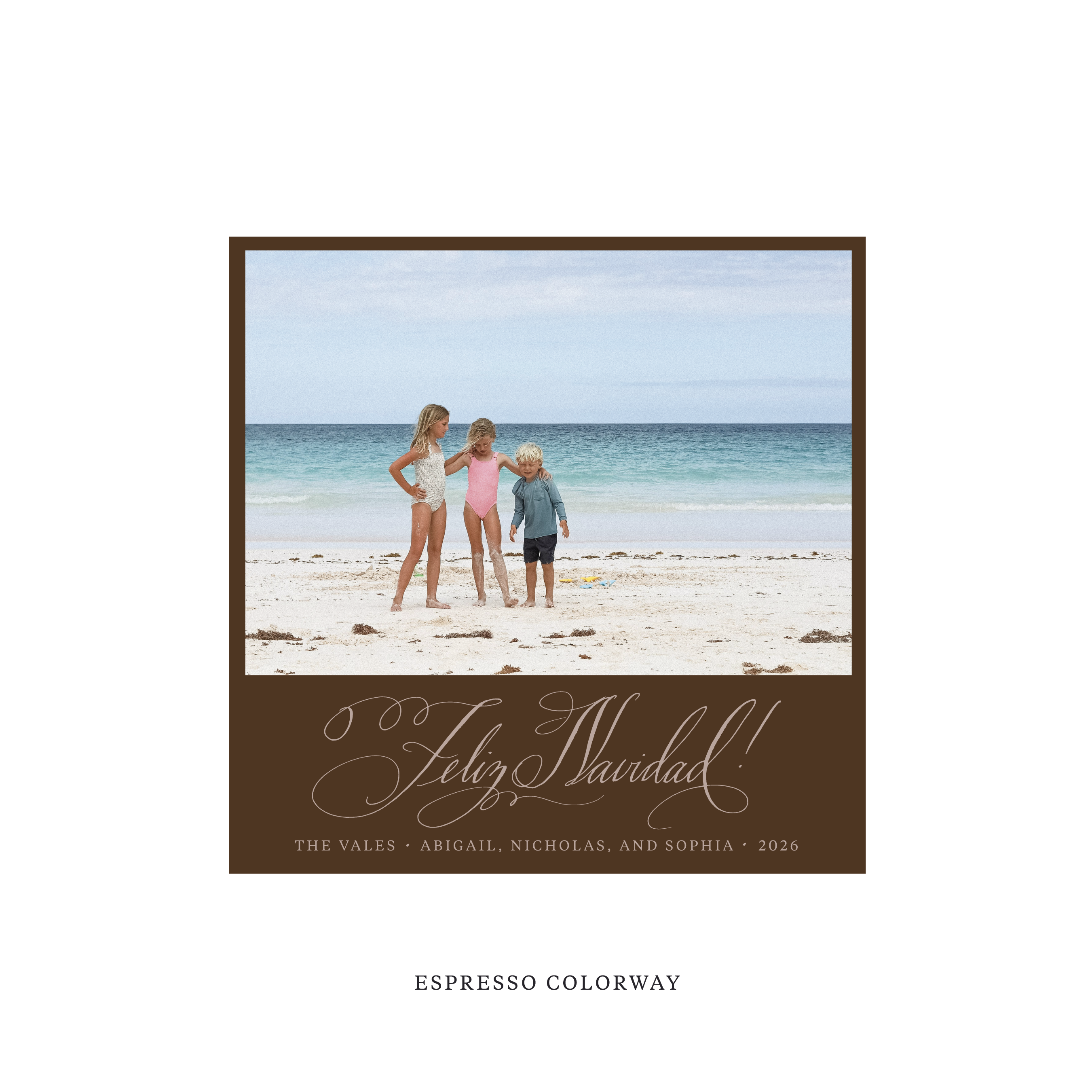 Vale Classic Flat Print Holiday Card, Square