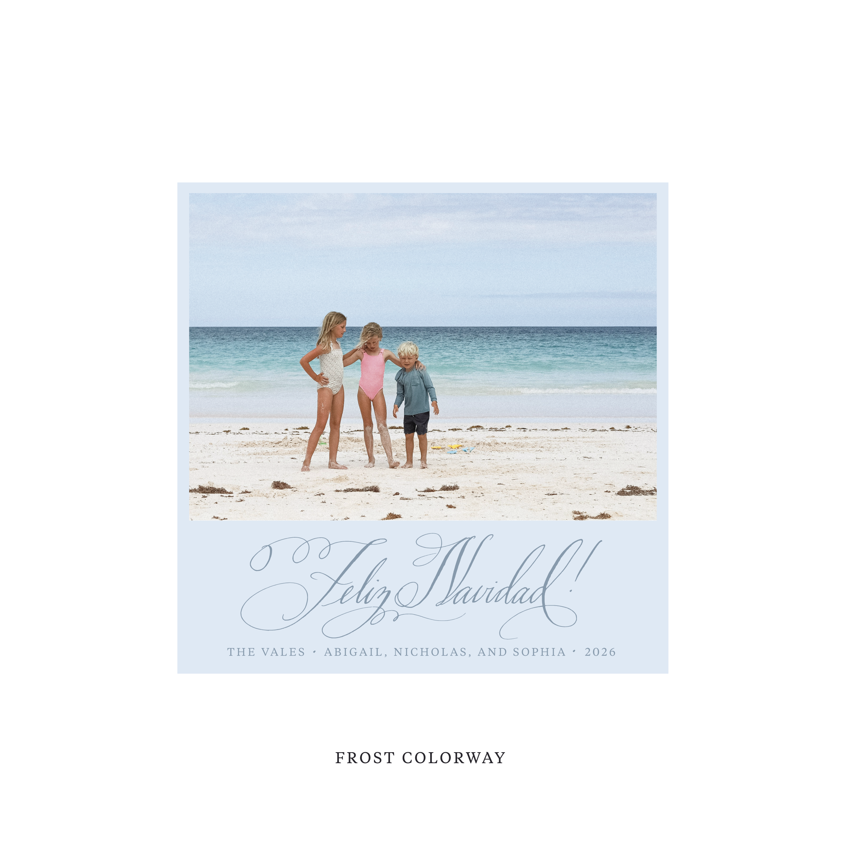 Vale Classic Flat Print Holiday Card, Square