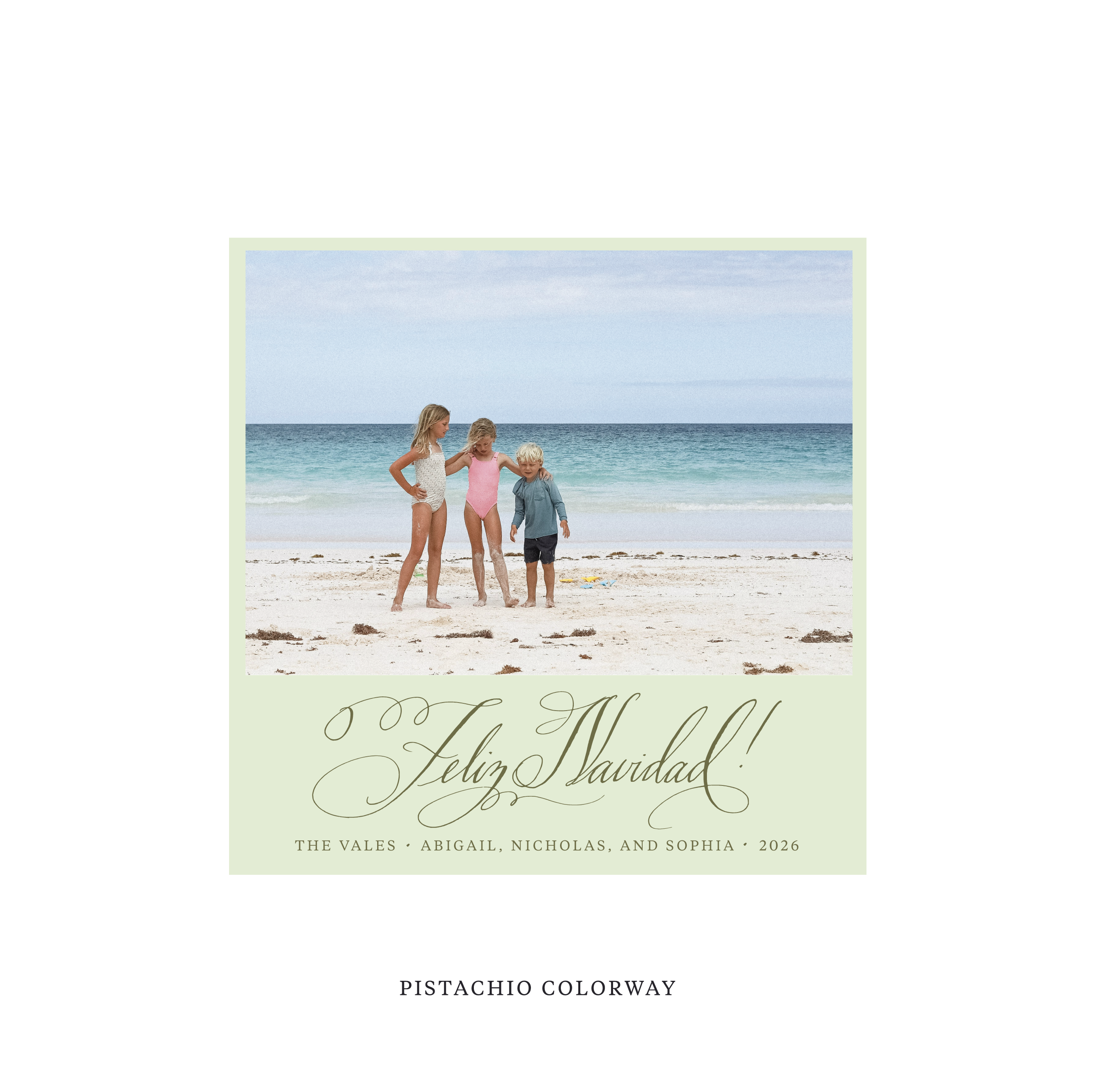 Vale Classic Flat Print Holiday Card, Square