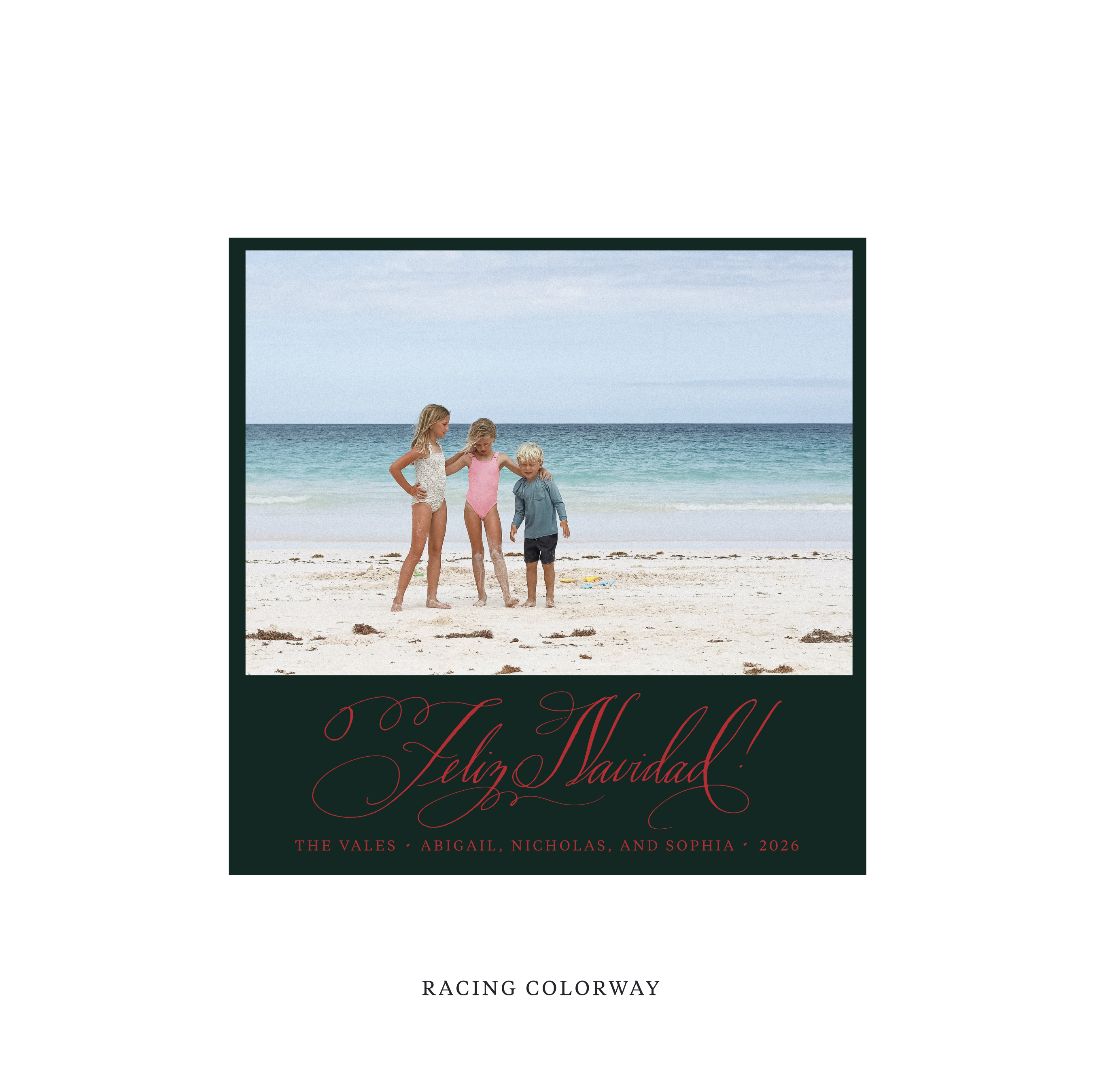 Vale Classic Flat Print Holiday Card, Square