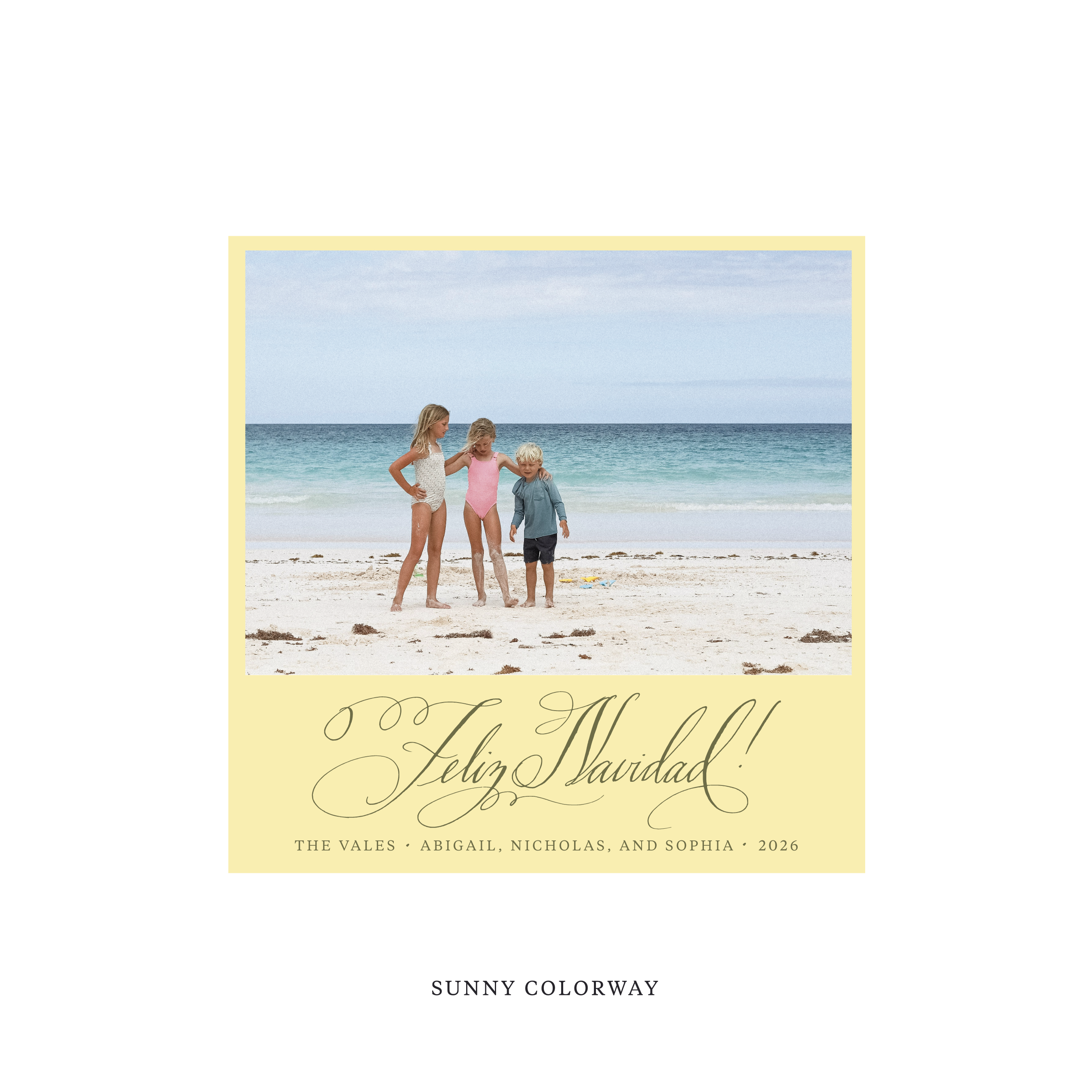 Vale Classic Flat Print Holiday Card, Square